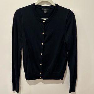 J. Crew Wool Jackie Cardigan in Black Size L